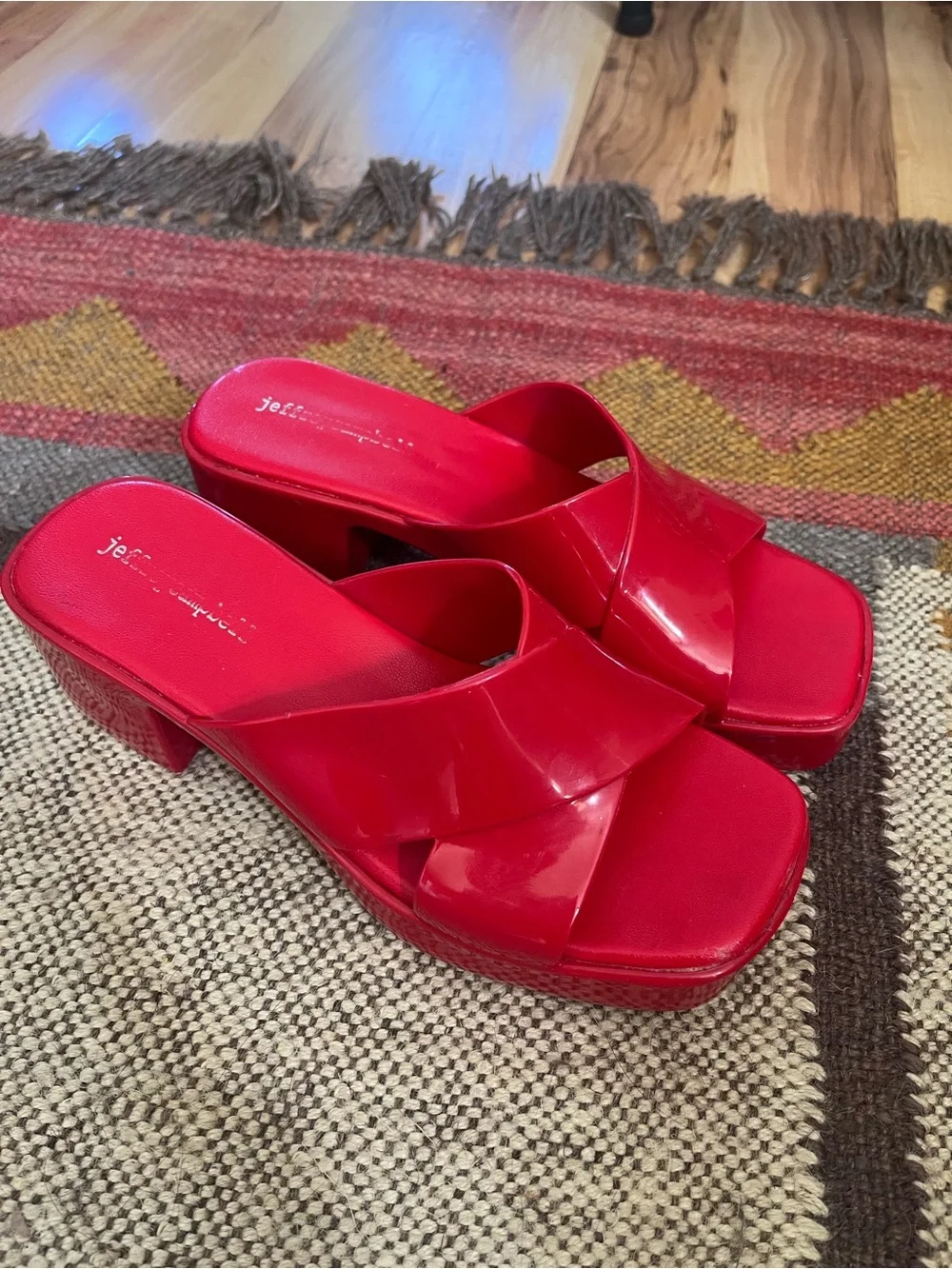Red Jelly Platform Jeffrey Campbell Sandals